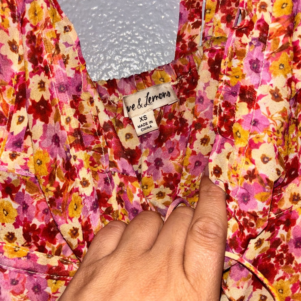 FOR LOVE & LEMONS FELICIA MIDI DRESS - RED FLORAL XS - Picture 8 of 8